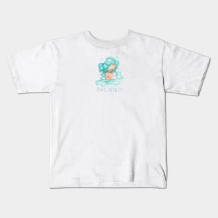 Aquarius Zodiac Sign Beautiful Girl Kids T-Shirt